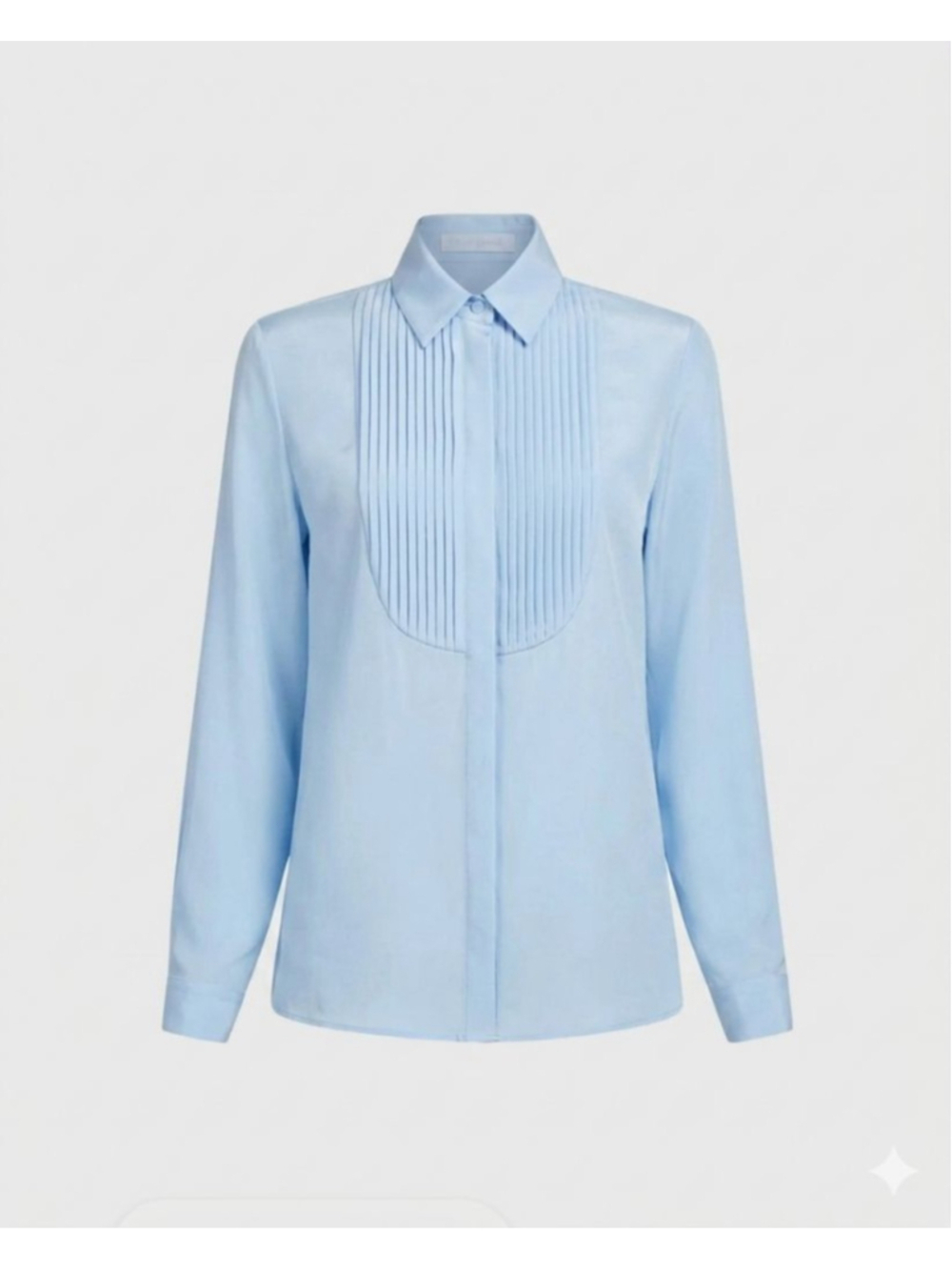 Anne Fontaine Saphira Light Blue Pleated tuxedo Blouse Size 6